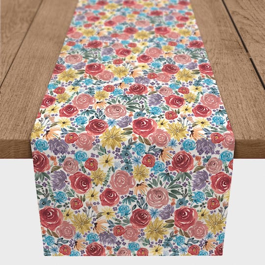 Painted Bloom Twill Table Runner